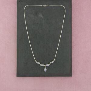 sterling silver tanzanite dangle necklace size 18in